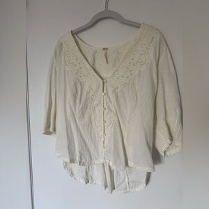 Free People Cream Lace Women's Top